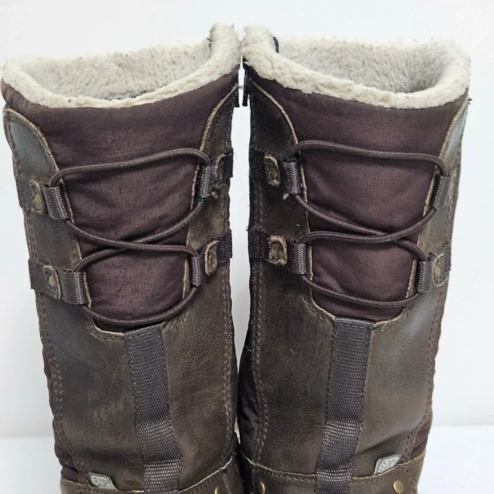 Merrell Murren Bracken Snow Boots Women 10 Brown‎ J02168 WTPF Insulated Faux Fur